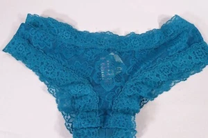 Victoria's Secret Marca ROSA / Panty "Cheekster" Encaje Verde Azulado Oscuro / Talla XS / NUEVO CON ETIQUETAS - Imagen 1 de 8