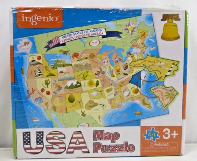 Ingenio USA Map Puzzle English and Spanish 64 Pieces Foto 1 de 4