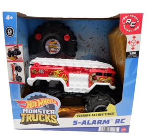 Hot Wheels Monster Trucks Maßstab 1:24 ferngesteuertes 5-Alarm Feuerwehrauto Fahrzeug - Bild 1 von 5