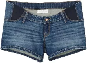 Isabel Maternity Meduim Blue Under Belly Midi Shorts size 14/32-4" Inseam - Picture 1 of 2