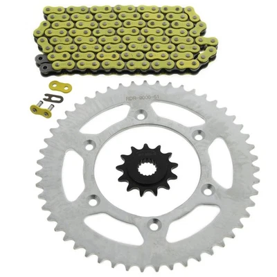 Cadena y piñón amarillo Honda 2004-2014 CR450 R / 2005-2014 CRF450 X 13/52 116L Foto 1 de 4