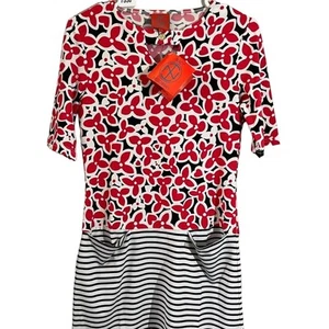 Tracy Negoshian Sheath Mini Dress Womens Size XS Multicolor Floral Stripes NEW - Bild 1 von 9