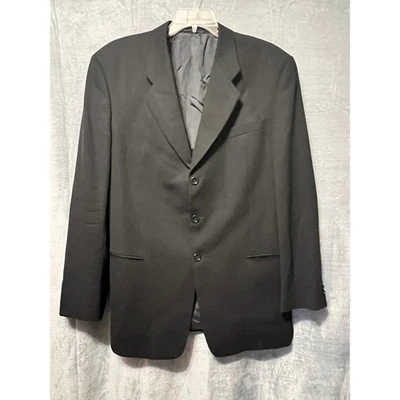 Blazer Armani Collezioni 44L Negro Lana Virgen Para Hombre Italia Saks Quinta Avenida Foto 1 de 4