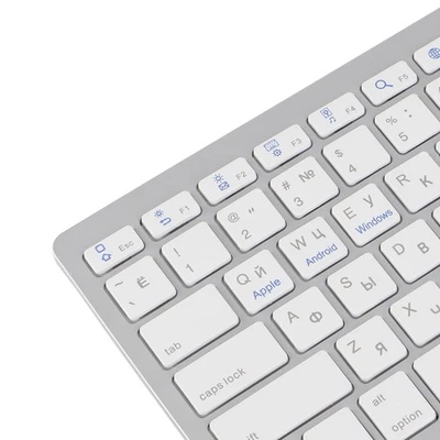 Russian Wireless Keyboard Mini 78 Keys Thin Portable White Computer K TO - Image 1 of 4