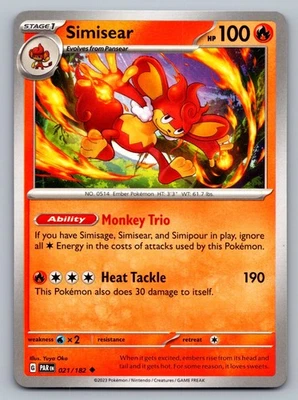 Pokemon TCG SV04: Paradox Rift Simisear 021/182 - Image 1 of 2