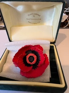 rare hand painted poppy in original box - Picture 1 of 5