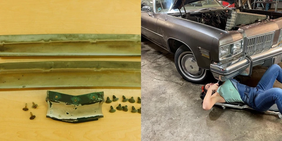 CENTER GRILLS TO FRONT BUMPER FILLER PANELS - SET 3 1975 OLDSMOBILE 98 75ON1-8N2 - Image 1 of 4