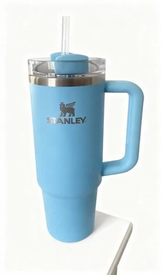 Vaso Stanley 30 oz azul con pajita y tapa Foto 1 de 3