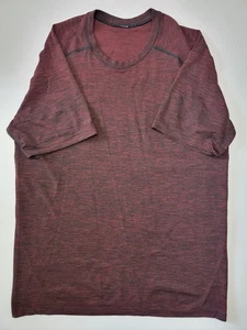 Lululemon Metal Vent Tech Short Sleeve T-Shirt Mens Medium Activewear Dark Red - Picture 1 of 11
