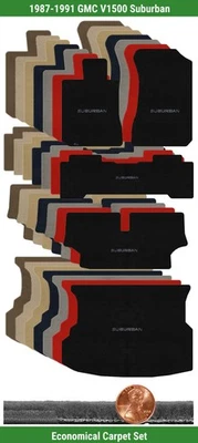 定制 Velourtex 垫套适用于 '87-91 GMC V1500 Suburban 带徽标 (5 件) #QC1 — 第 1/4 张图片