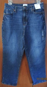 Nuevos Pantalones de mezclilla rectos Sonoma Curvy tiro alto 16 R algodón elastano cintura 33 en 28 - Imagen 1 de 7