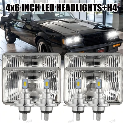 Faros LED 4x6" DRL Hi/Lo aptos para Buick Regal Grand National 1982-1987 4 piezas Foto 1 de 4