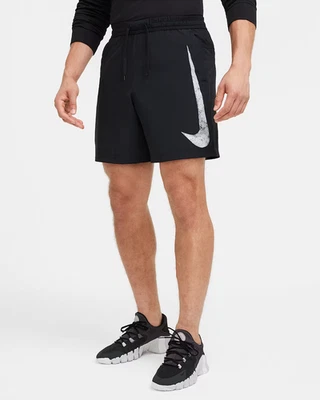 Nike Form Swoosh Men's Dri-FIT  Shorts Black Size S–2XL Casual Athletic Bottoms - Image 1 of 4
