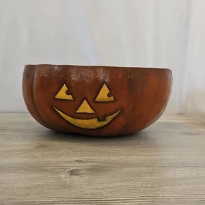 Painted Gourd Halloween Candy Bowl - Picture 1 of 12