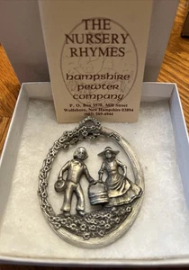 1992 Signed Pewter Jack and Jill Christmas Ornament w/box Hampshire Pewter, NH - Imagen 1 de 7