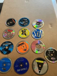 Lote de 13 discos de juegos de PC vintage años 90 demostraciones por ordenador, control estrella. - Imagen 1 de 2