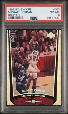 1998 UPPER DECK ENCORE /125 MICHAEL JORDAN GOLD F/X #103 PSA 8 - Image 1 of 3