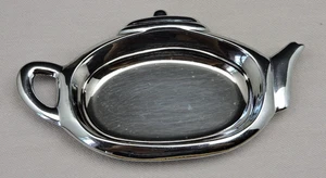 Bandeja porta bolsitas de té plato de baratija bolsa de té tetera ordenada en forma de metal mini pequeña - Imagen 1 de 16