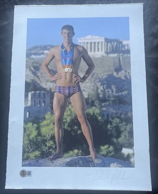 Foto póster autografiado firmado por Michael Phelps nadador olímpico de Estados Unidos Foto 1 de 3