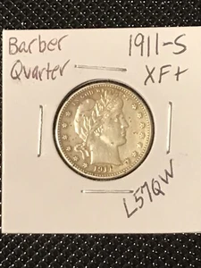 1911-S Barber Quarter XF+ (Pockmarks On OBV/REV) Still Nice Coin - Picture 1 of 4