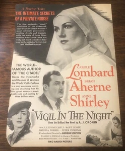 Vigilia en la noche 1940 Carole Lombard, Brian Aherne - Anuncio impreso de película vintage - Imagen 1 de 2