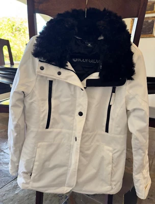 NUEVO CON ETIQUETAS Mujer Body Guante Blanco Cremallera Completa Imitación Piel Chaqueta de Esquí Talla M Foto 1 de 4