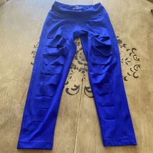 90 Degree By Reflex  Capri Leggings Yoga Workout Pants  Royal Blue Lined XS SZ 1 - Picture 1 of 6