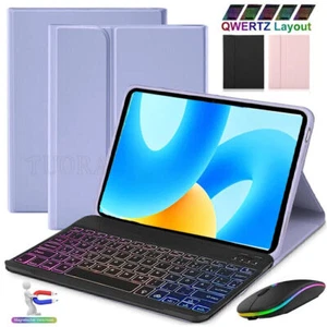 Für Huawei MatePad 11/SE/T10/Honor Pad X9/X8 Pro QWERTZ Beleuchtet Tastatur Maus - Bild 1 von 32