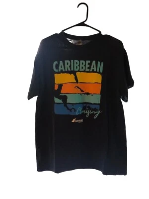 Camiseta Caribbean Cruising Carnival Unisex Talla Grande Negra Colorida Foto 1 de 4