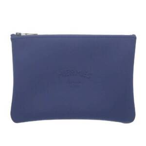 Hermes Size Mm Neovan Truth Flat Pouch Navy BBd30