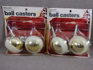 Ruedas de bolas de alta resistencia Melard vintage años 80 acabado latón antiguo vástago de 2,5" #2 - Imagen 1 de 8
