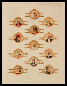 54/ER NETHERLANDS-🇳🇱26 Cigars Band-ERNEST CASIMIR, A B C INTELLECTUALS (S.409) - Bild 1 von 3