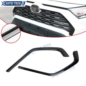 2Pcs JDM Gloss Black Front Bumper Grille Frame Cover For Toyota RAV4 2019-2025 - Picture 1 of 13
