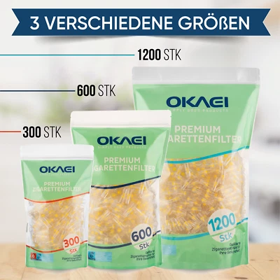 OKAEI Zigarettenfilter | Premium-Filter  für weniger Teer & Nikotin im Sparpack  - Bild 1 von 4