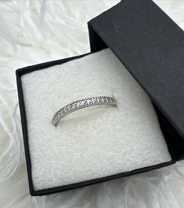 925 Half Eternity Sterling Silber Bandring Gr. 9 Hochzeit Verlobung Jahrestag - Bild 1 von 8