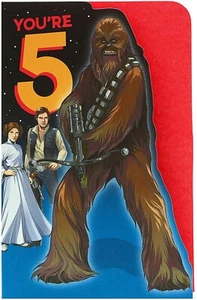 Age 5 Star Wars Chewbacca 5th Birthday Card For Kids - Picture 1 of 2