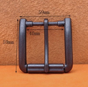 Hebilla de cinturón de rodillo de una sola clavija de calidad negra antigua ajuste correa de cinturón de 40 mm - Imagen 1 de 10