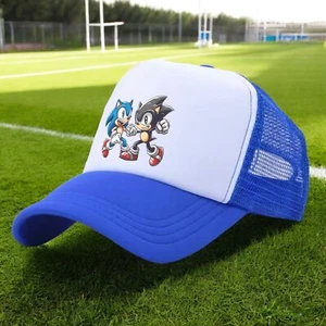 Sonic & Shadow Design Cap for Kids Trucker Hat w/ Mesh back  in 3 colors - Picture 1 of 10