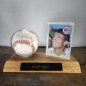Montreal Expos Maury Willis Signed Baseball Autograph Custom Display Topps Card - Picture 1 of 8
