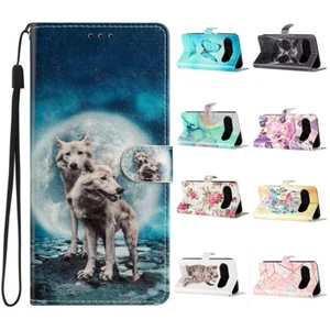 For Google Pixel 9 Pro 9 8 7 6 8A Painting Pattern Wallet Case Phone Case Cover - Picture 1 of 22