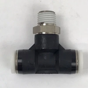 Bag of 10 Pisco PB3/8-N2U Tee Fitting, 3/8” Push Lock X 1/4" NPT ~New Surplus~ - Picture 1 of 3