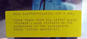 ERIC CLAPTON CD Pilgrim (Guzauski Remix Edit) UK 1 Track RADIO PROMO w/ STICKER - Picture 1 of 2