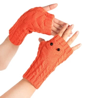 Owl Pattern Gloves Soft Warm Gloves Stretchy Fingerless Mittens With Thumb Hole - Image 1 of 4