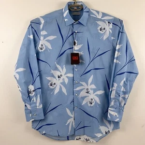 Etro Designer Hemd Herren EU Größe 42 blau weiß geblümt Made in Italy 425 $ - Bild 1 von 7
