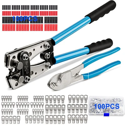 Crimpzange Presszange Quetschzange Kabelschuh Zange 6-50mm² Kabelschuhe Satz - Bild 1 von 4