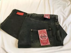 Vintage Harlem Platin Fubu blaue Denim Jeans Herren groß und groß 52x33 NEU Neu mit Etikett - Bild 1 von 4