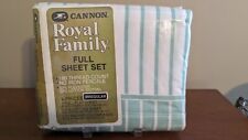 NOS Cannon Royal Family Full Set Flat Fit 2 PC 4 Piece Aqua/White Stripes NI
