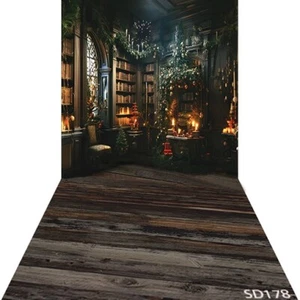 10'x20'CP Xmas Fireplace Tree Scenic Microfiber Fabric background backdrop SD178 - Picture 1 of 7