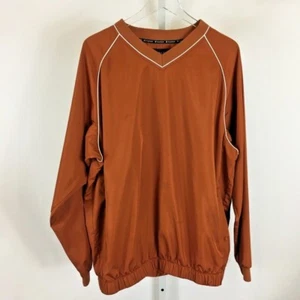 FJ Footjoy Men's Golf Windbreaker Pullover Jacket Burnt Orange Size Large L - Picture 1 of 12