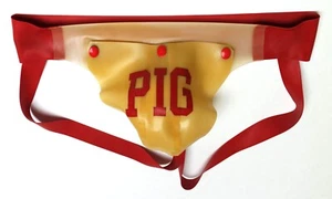 Correa deportiva Rubberpigs "PIG" Codpiece, látex de goma premium / fetiche gay de goma - Imagen 1 de 2
